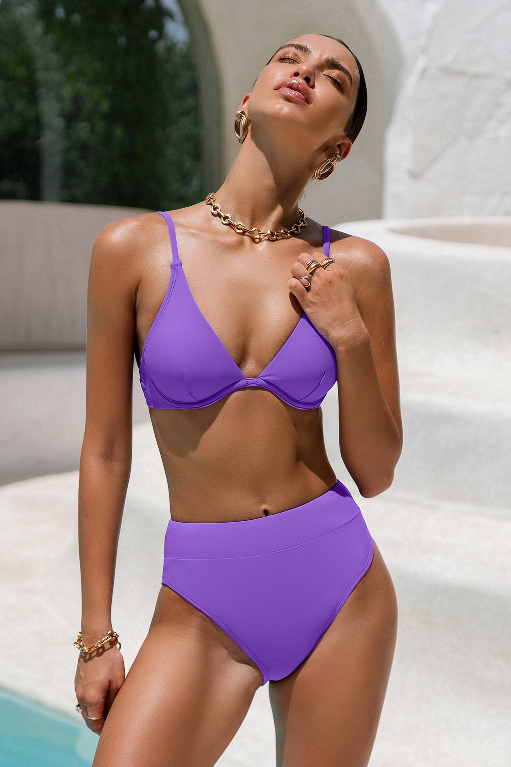 Banded Cheeky High Waist Bikini Bottoms