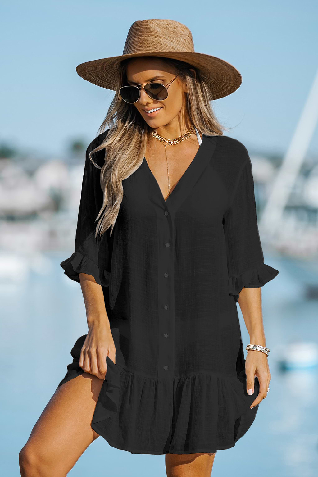 Ruffled Cover-Up Dress