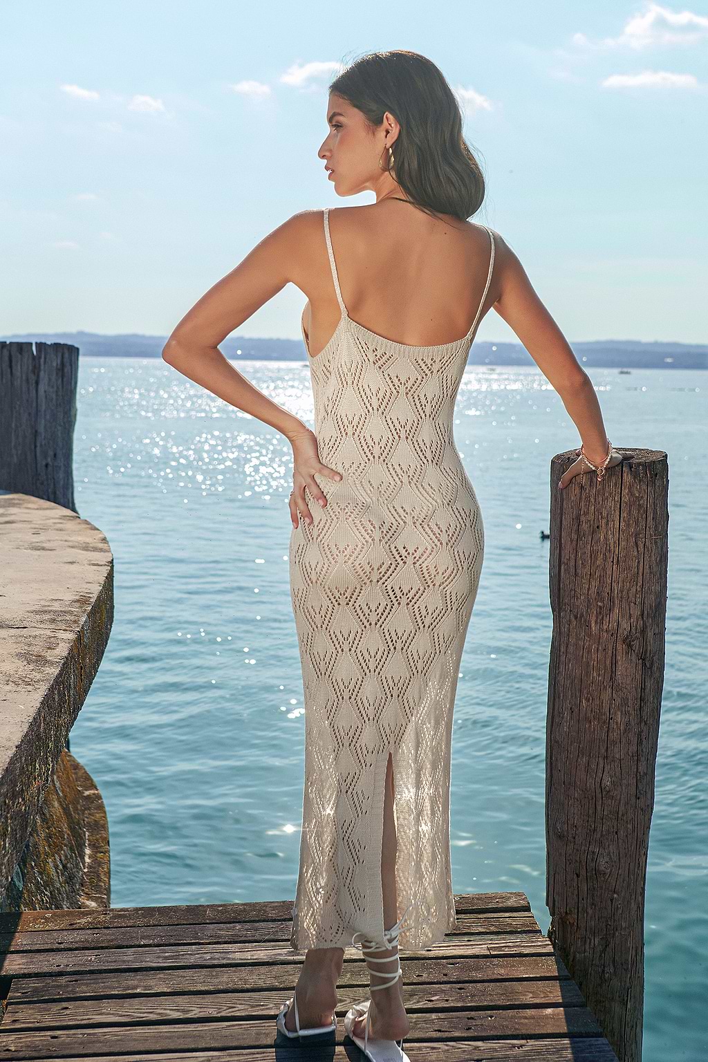 Vestido de crochet ajustado al cuerpo