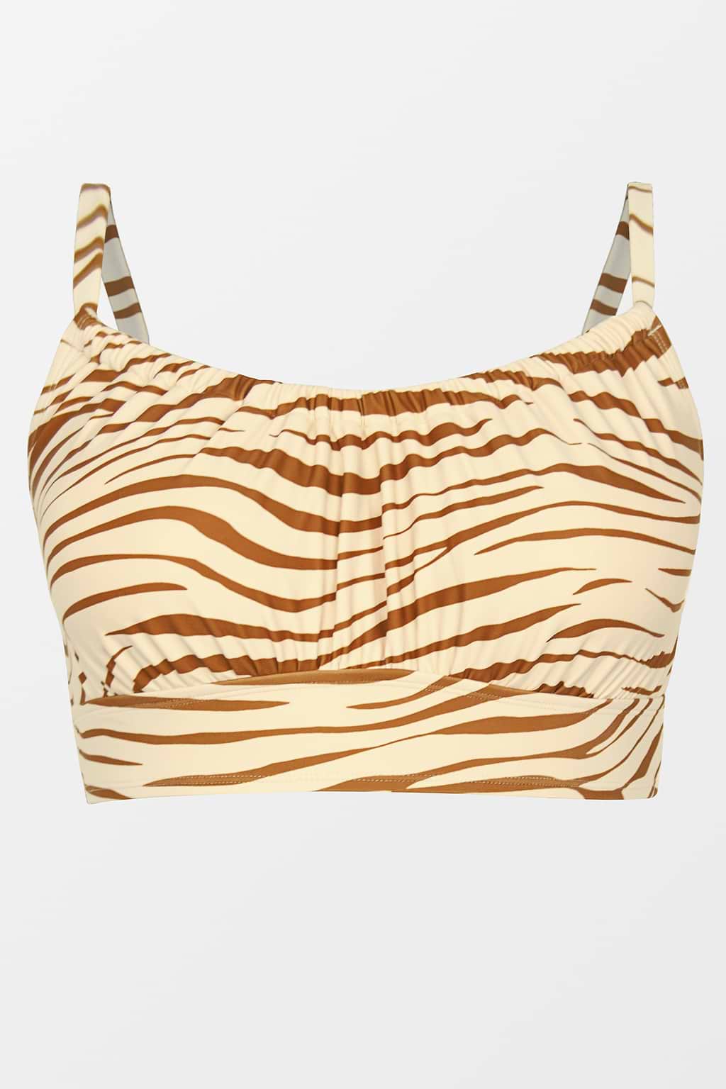 Plus Size Zebra Scoop Neck Bikini Top