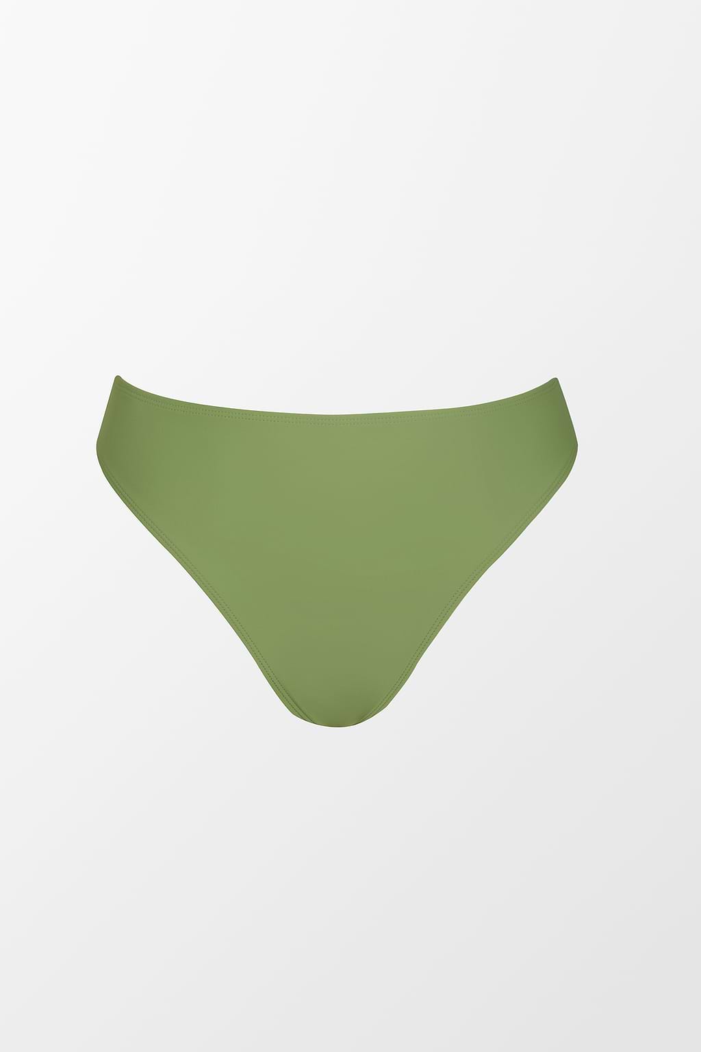 Loden Green Cheeky High Waist Bikini Bottoms