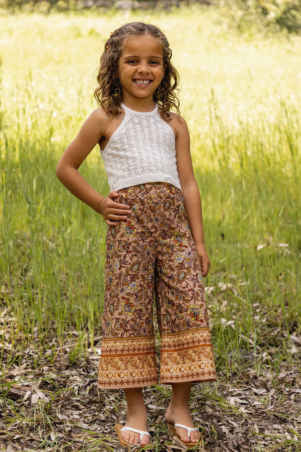 Girls Vacation Paisley Print Pants