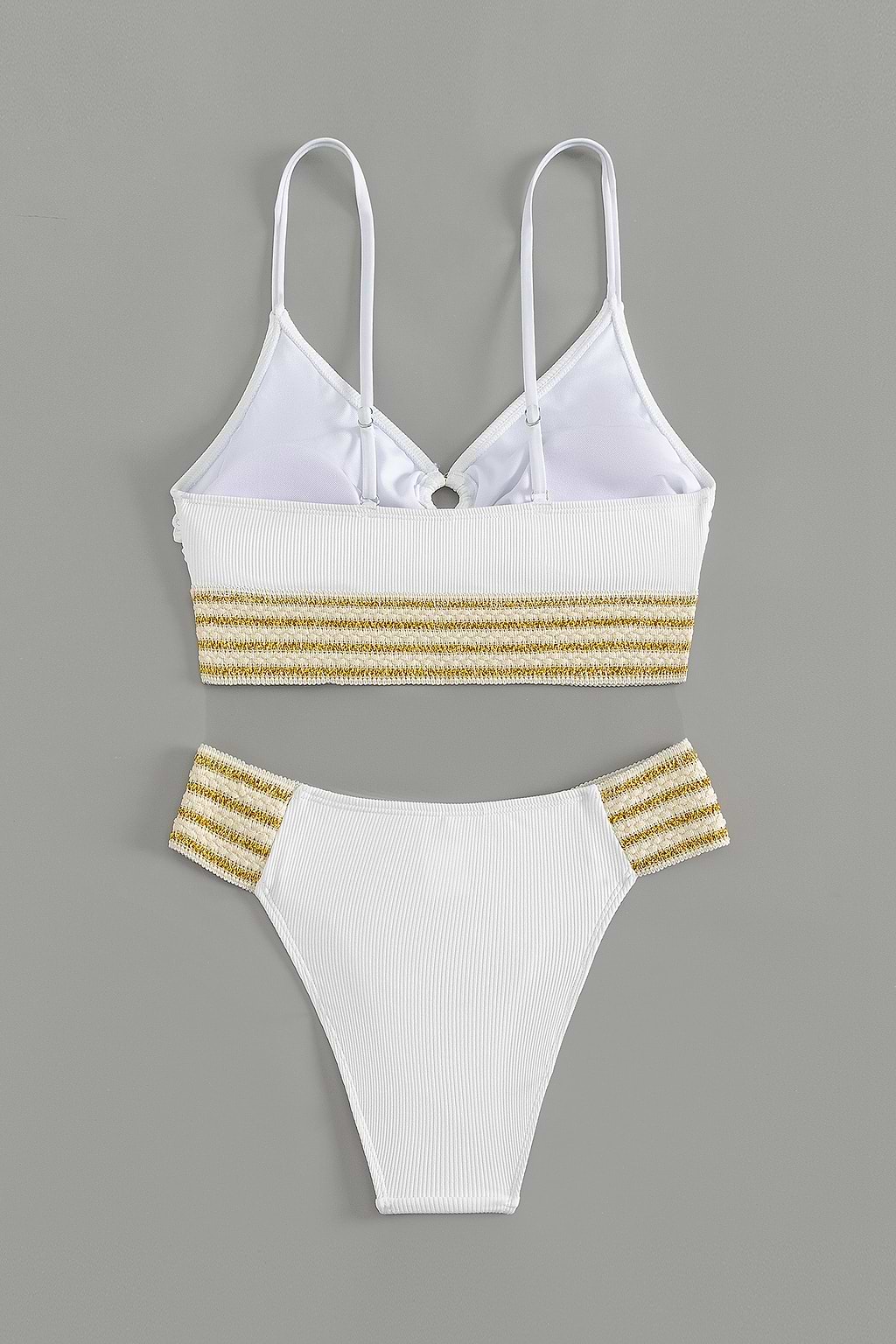 Tribal Print O-Ring Bralette & Bikini-Set mit hoher Taille