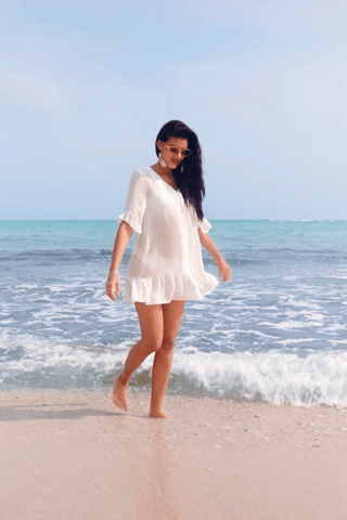 Ruffled Swim Cover-Up Dress