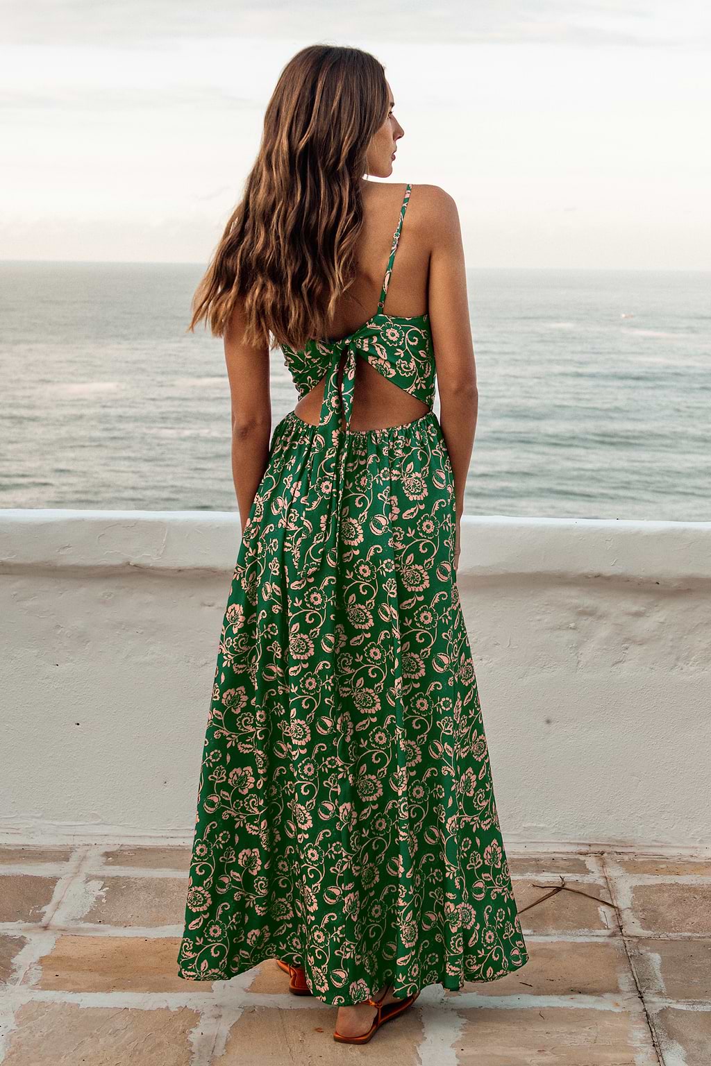 Paisley Print Twisted Maxi Dress