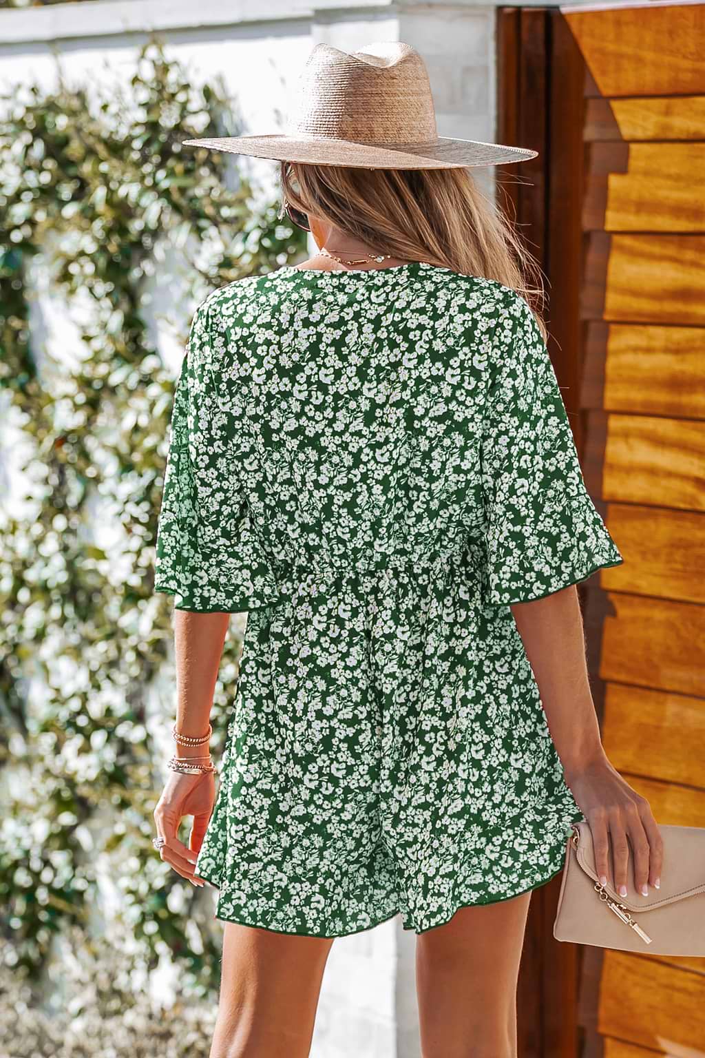 Romper mit Blümchenmuster und Kordelzug