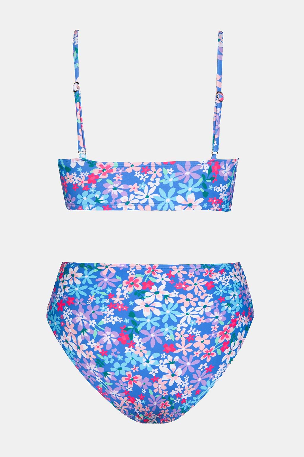 Floral Twisted Bralette & High Waist Bikini Swimsuit