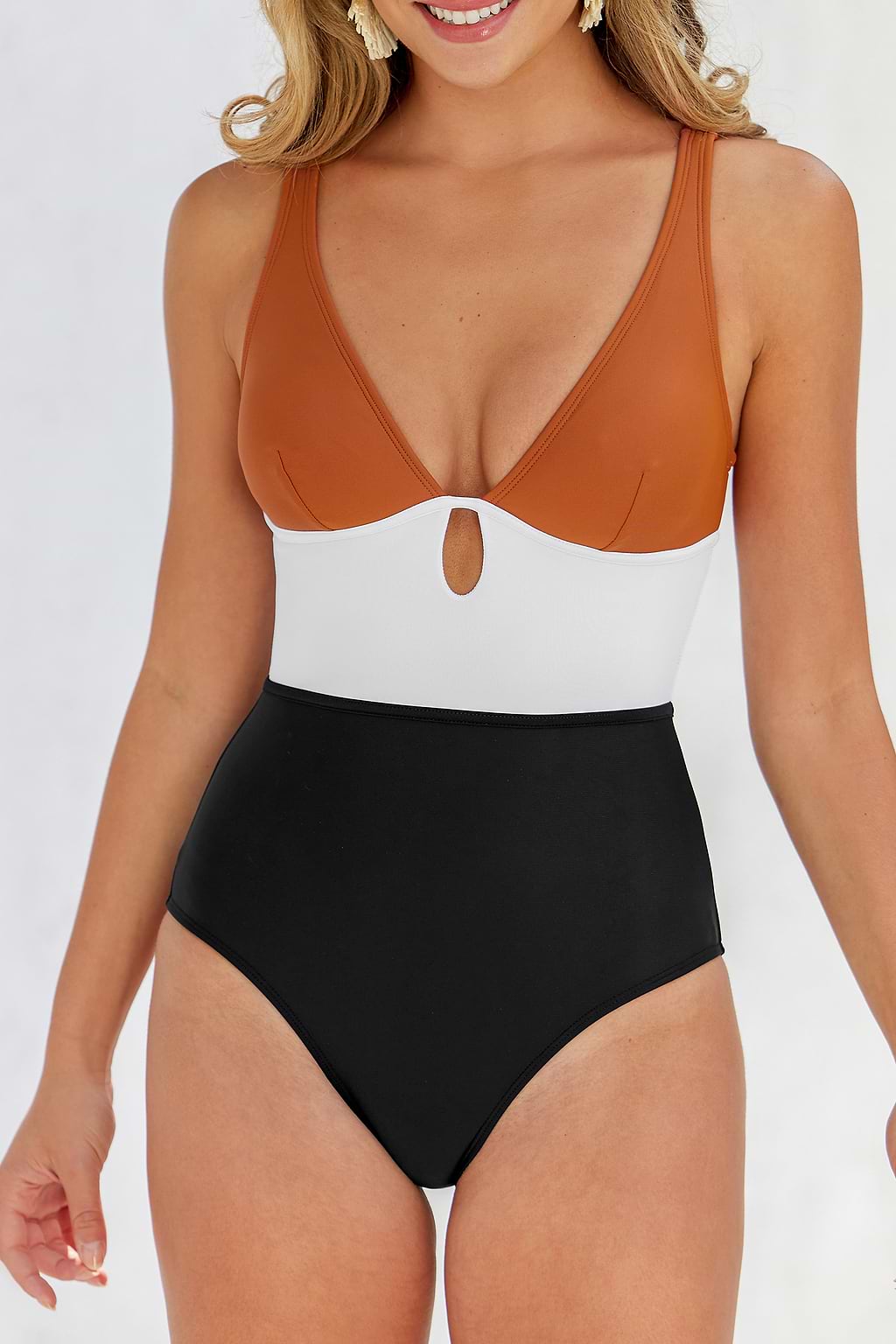 Colorblock Colombia Coast Keyhole One Piece Swimsuit