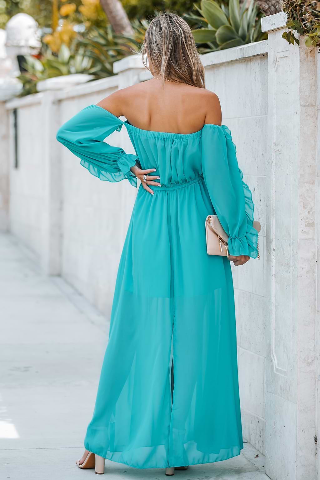 Leanna Ruching Off-Shoulder A-Shape Dress