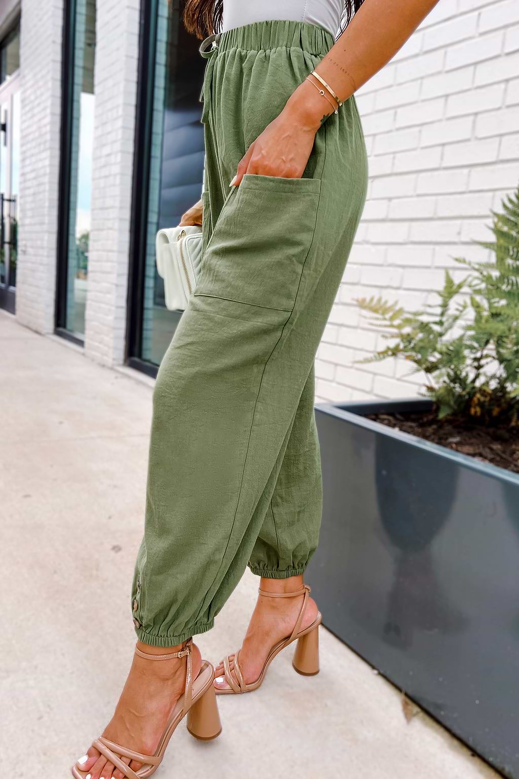 Drawstring High Waist Joggers