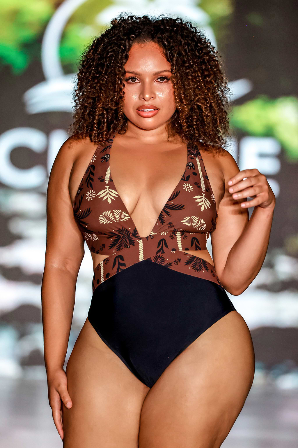 Keep Palm Plunge Cutout Cheeky One Piece Swimsuit