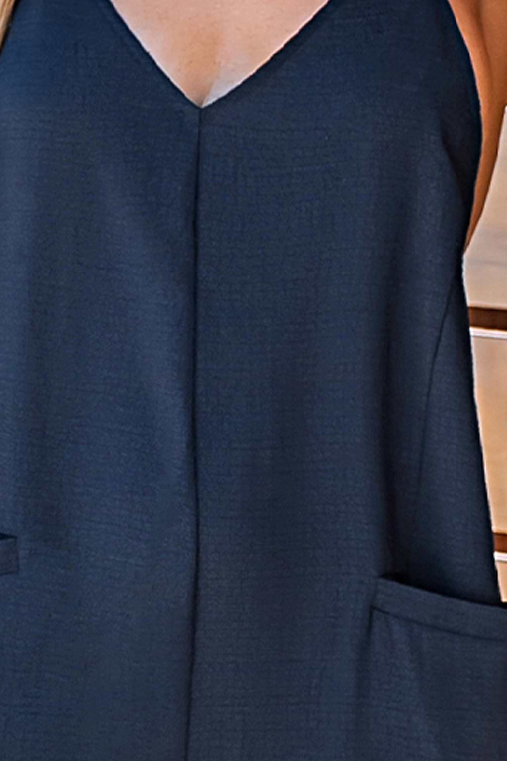 Blue Pocket V-Neck Jogger Jumpsuit