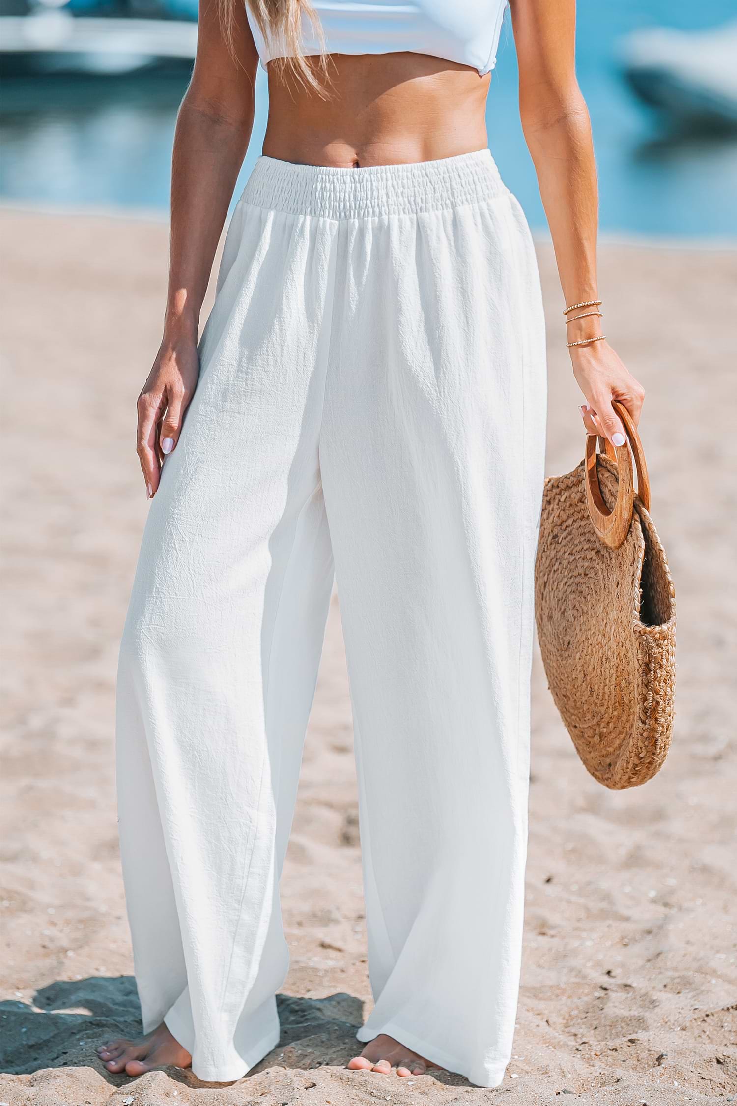 Sunshine Smocked Cover-Up Pants