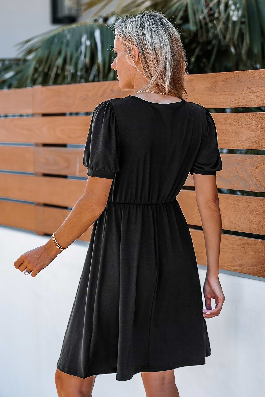 Lace V-Neck Mini Dress