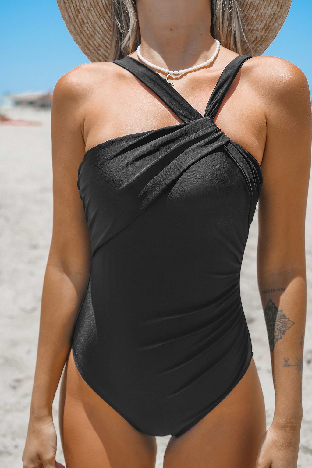 Brazilian Obsession Asymmetrical Neck Tummy Control One Piece Swimsuit