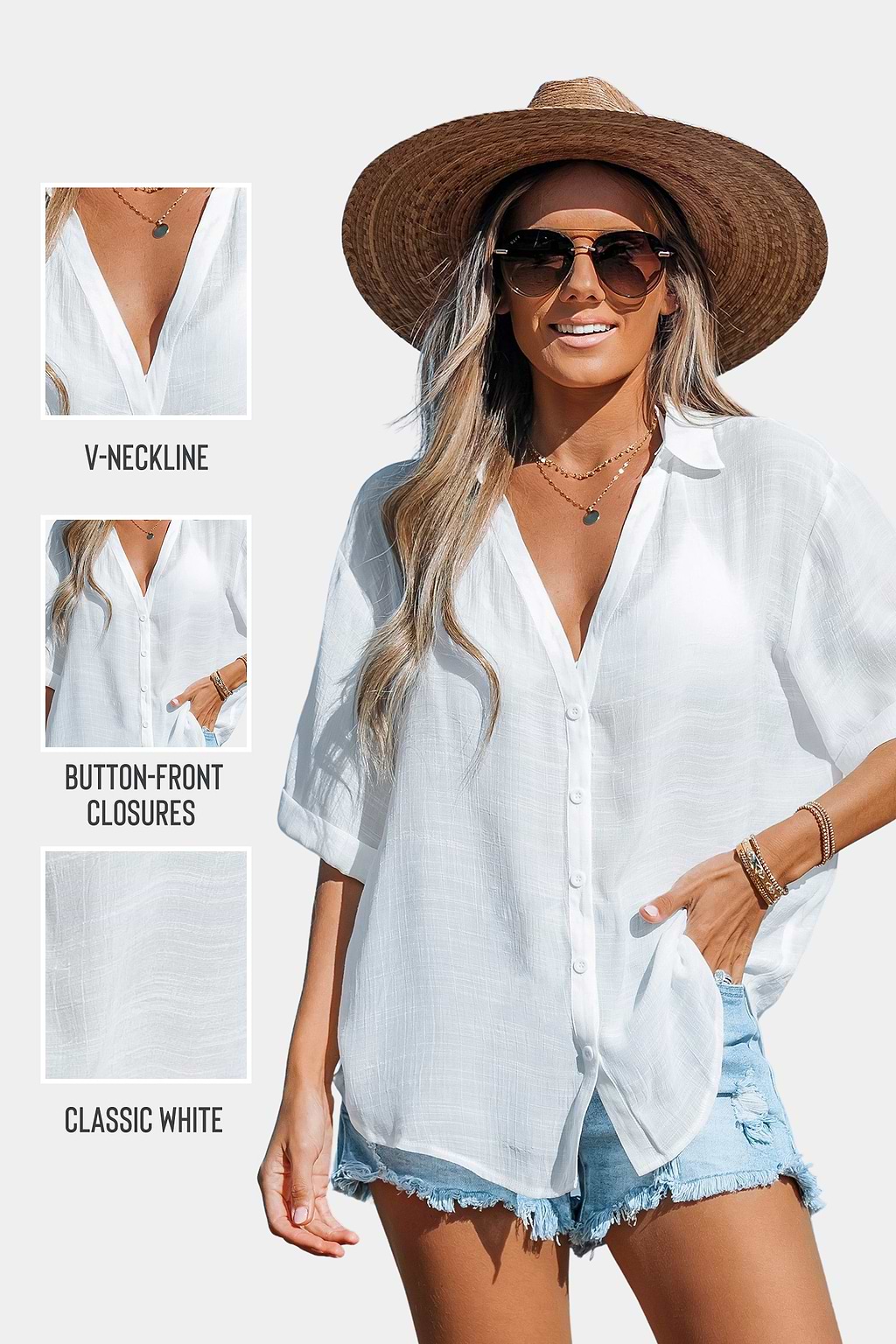 Semi-Sheer White Cover-Up Shirt