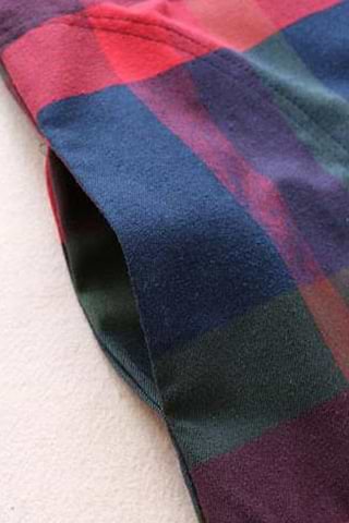 chinese dress ladies Vintage Plaid Wool Dress – Long Sleeve Winter Midi main image 1