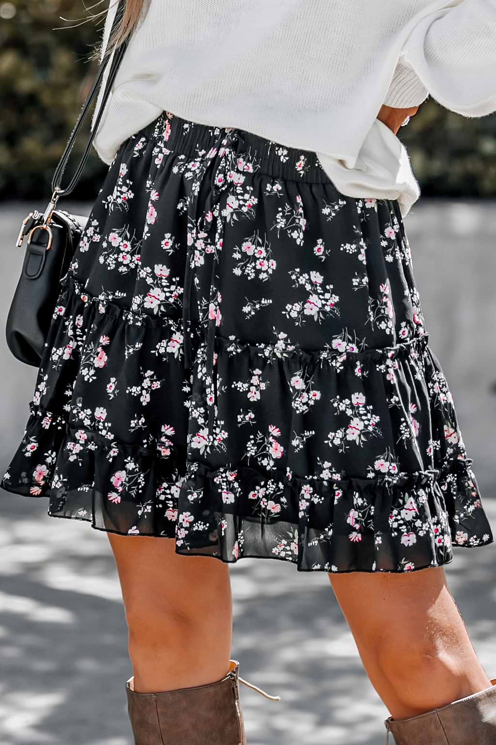 Ditsy Floral High Waist Mini Skirt