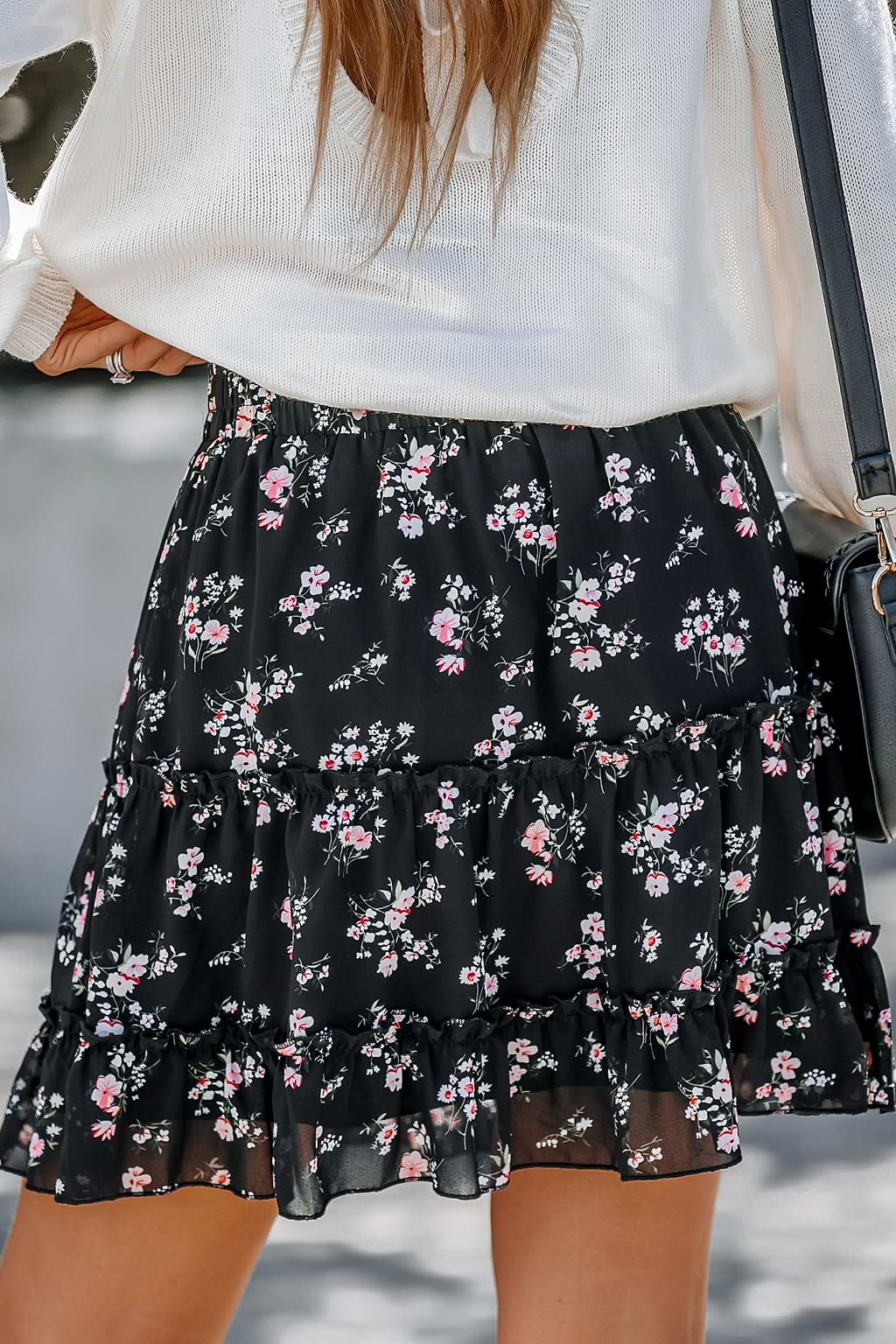 Ditsy Floral High Waist Mini Skirt