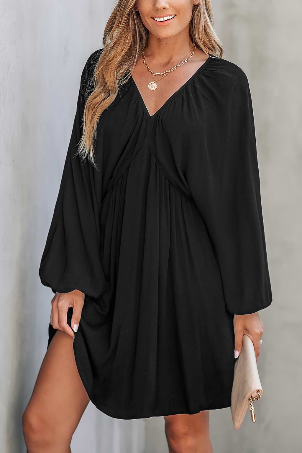 Backless Tassel Tie Flowy Mini Dress