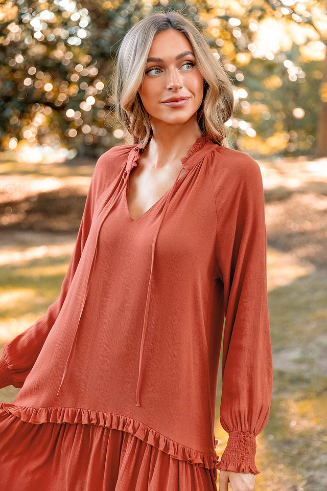 slim fit dress slacks Harmony Mini Dress - Orange (FINAL SALE) main image 0