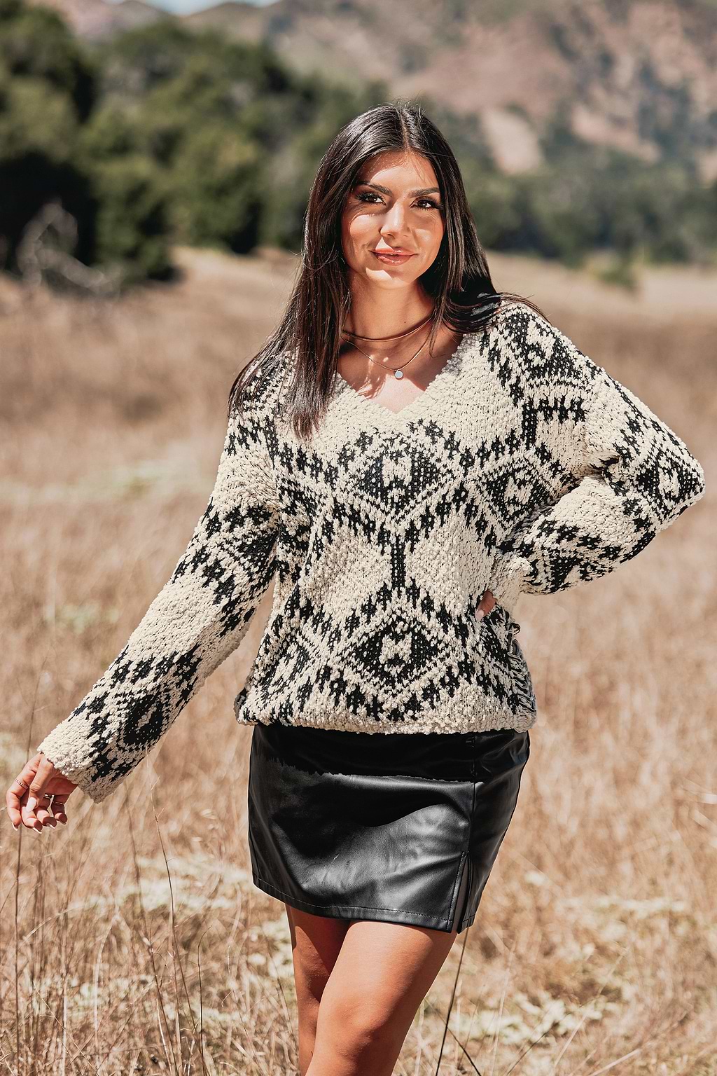 Cooler Daze Abstract Argyle Sweater