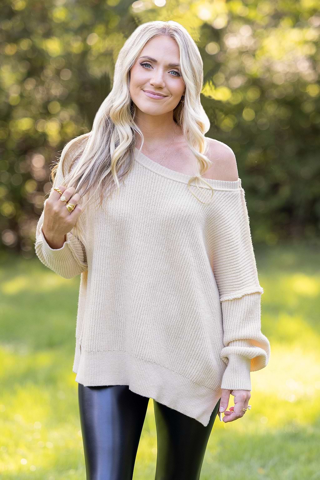 Pull à manches tombantes abricot