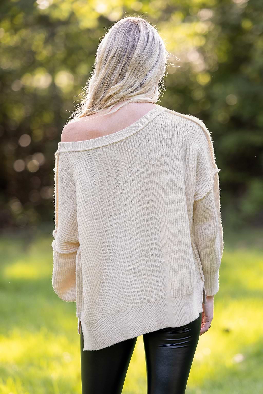 Pull à manches tombantes abricot