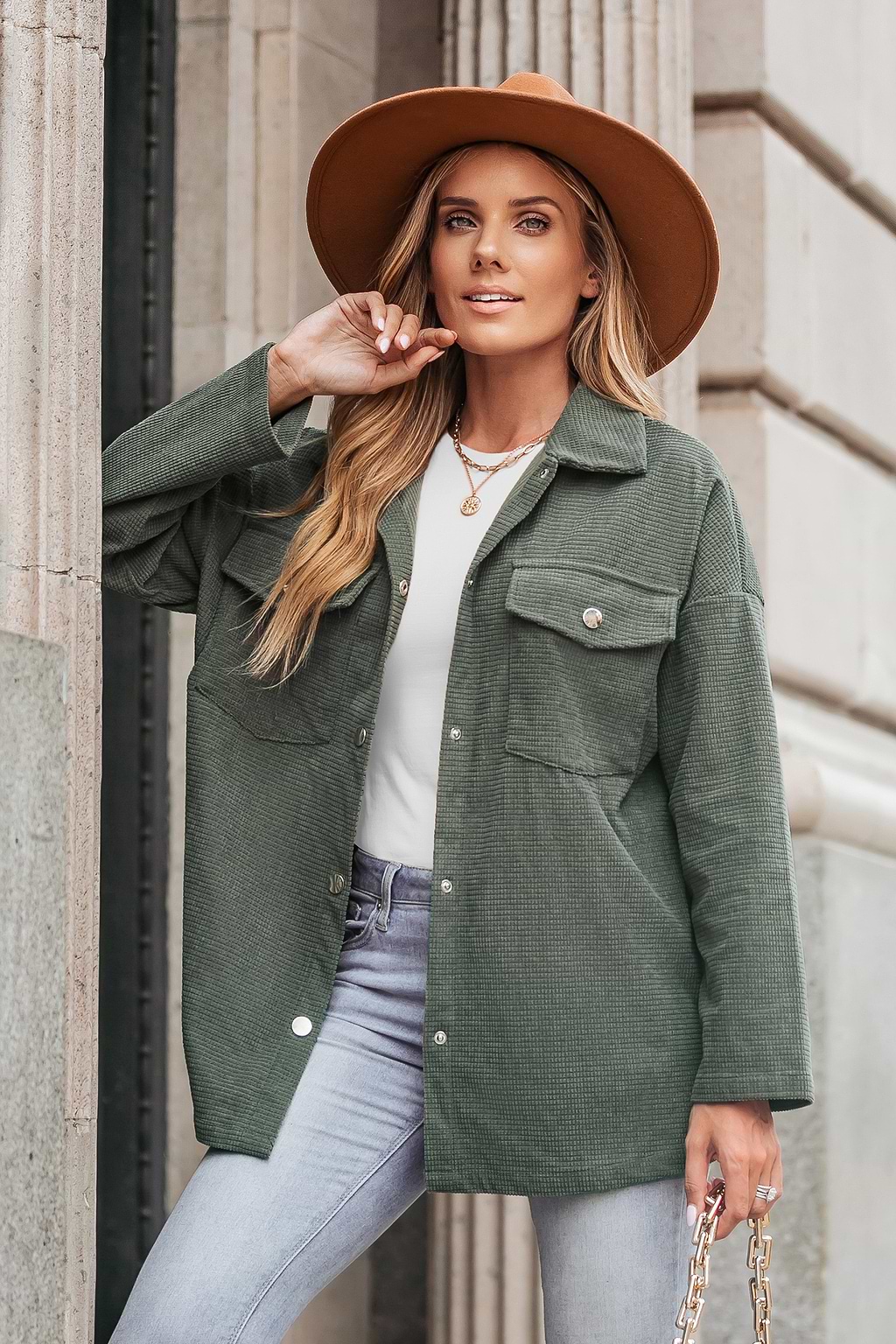 Chaqueta de manga caída con botones delanteros Cooler Daze