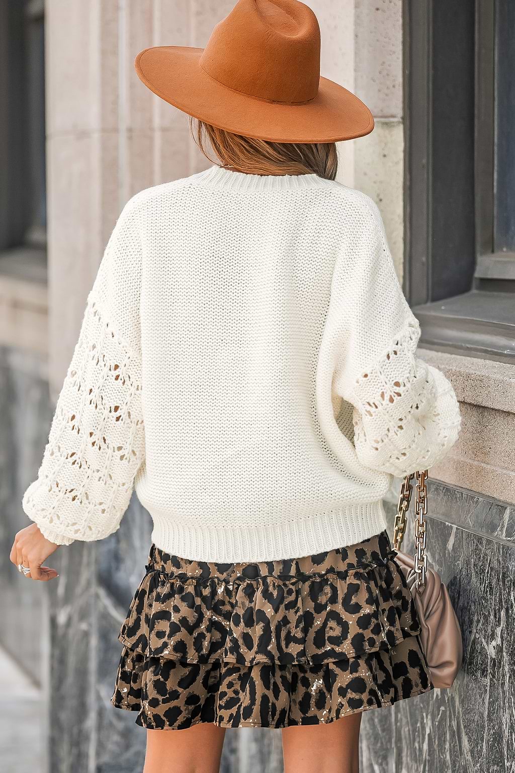 Influencer Edits Autumn Leaves Cutout Sweater