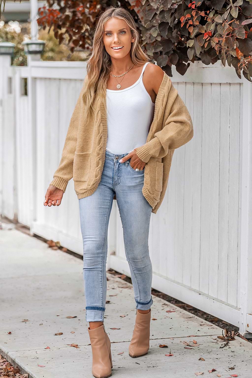 Influencer Edits Warm Hugs Open-Front Chunky Knit Cardigan