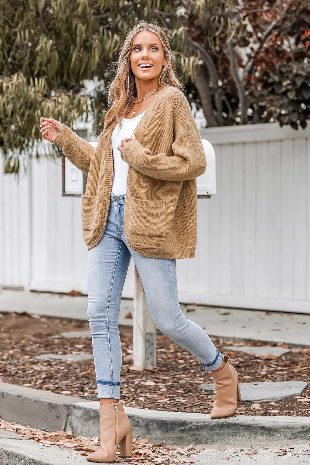Influencer Edits Warm Hugs Open-Front Chunky Knit Cardigan