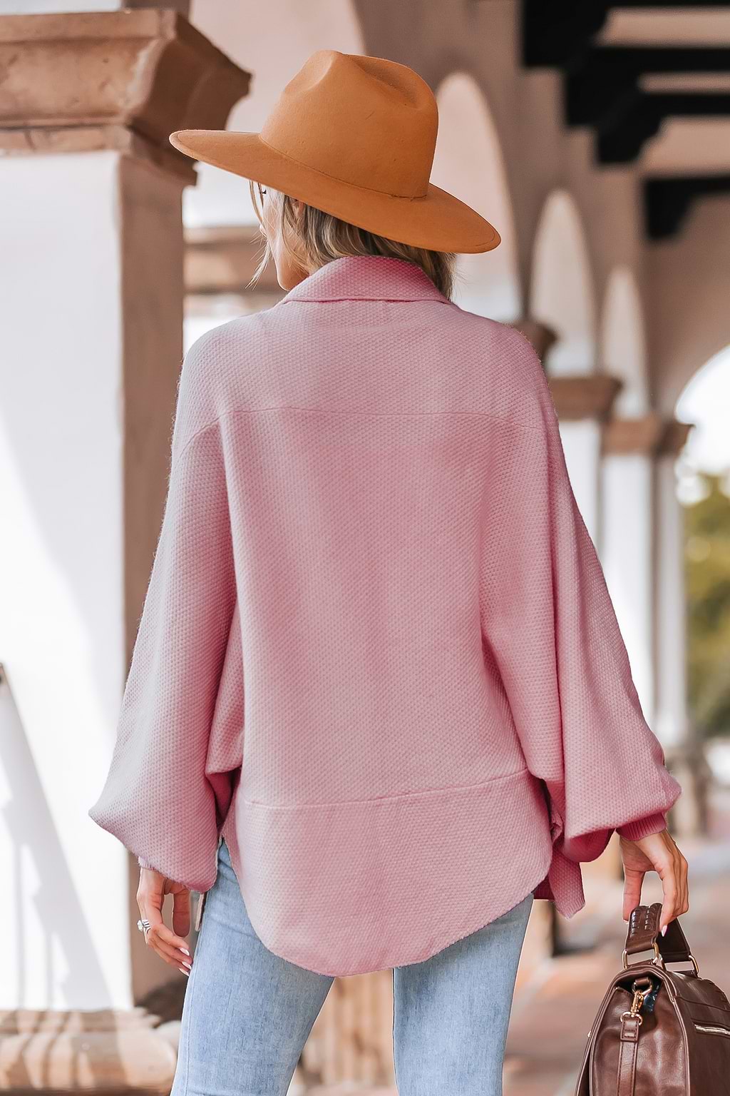 Cardigan ouvert à manches gigot