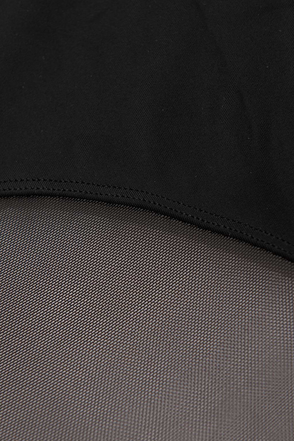 Mesh Plunging Halter One Piece Swimsuit