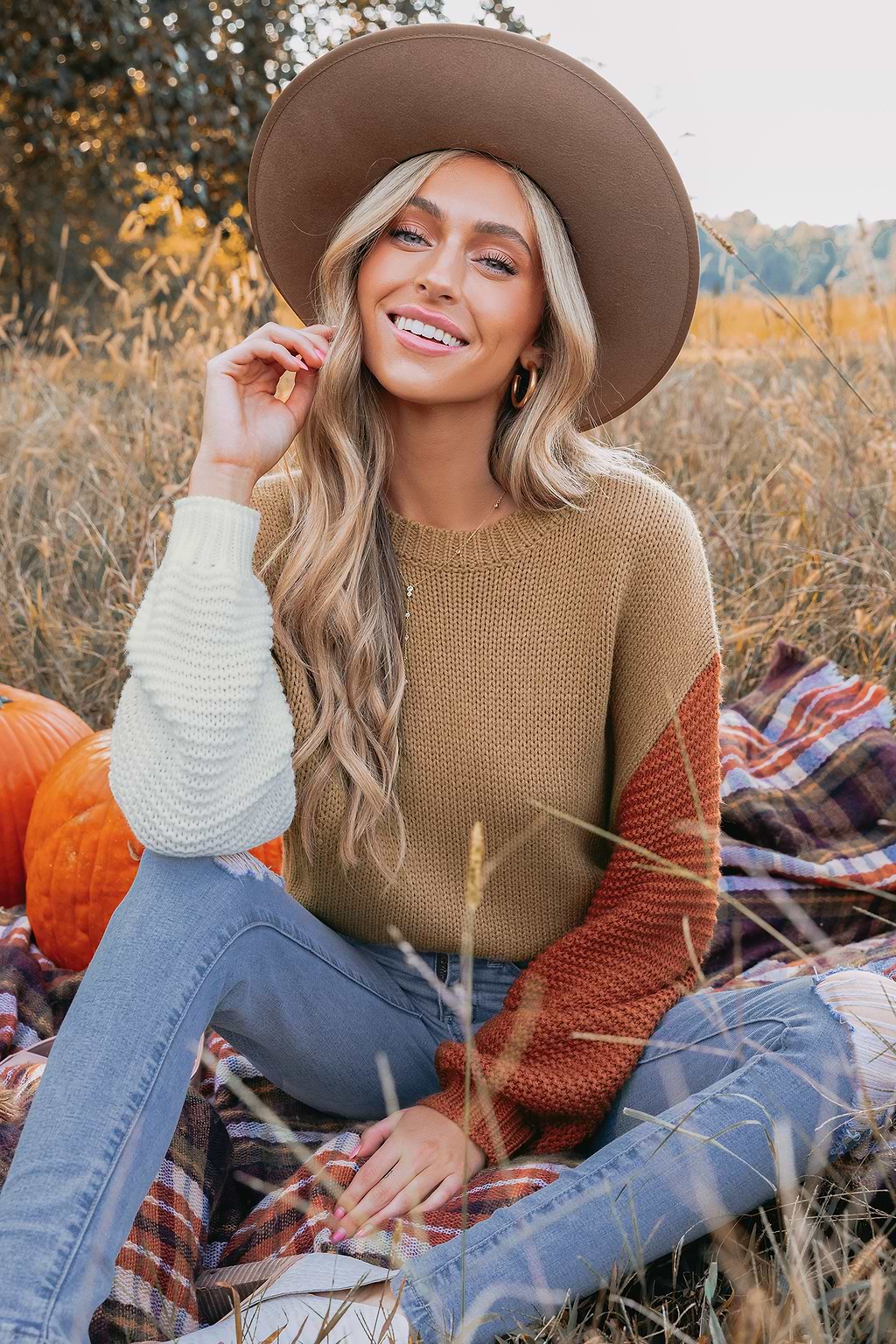 Colorblock Chunky Knit Sweater