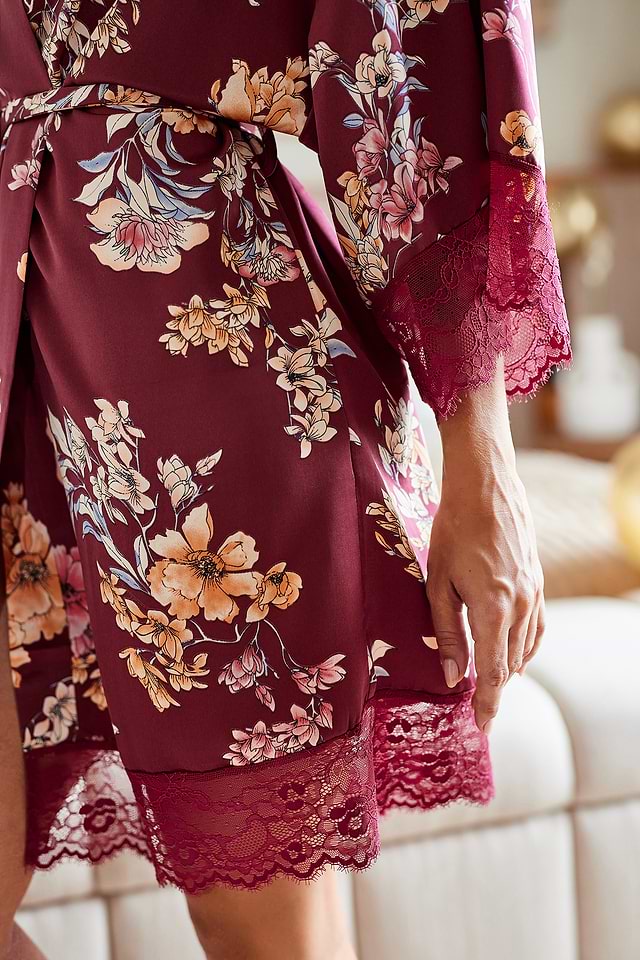 slumber party dress Slumber Party Floral Print Belted Robe