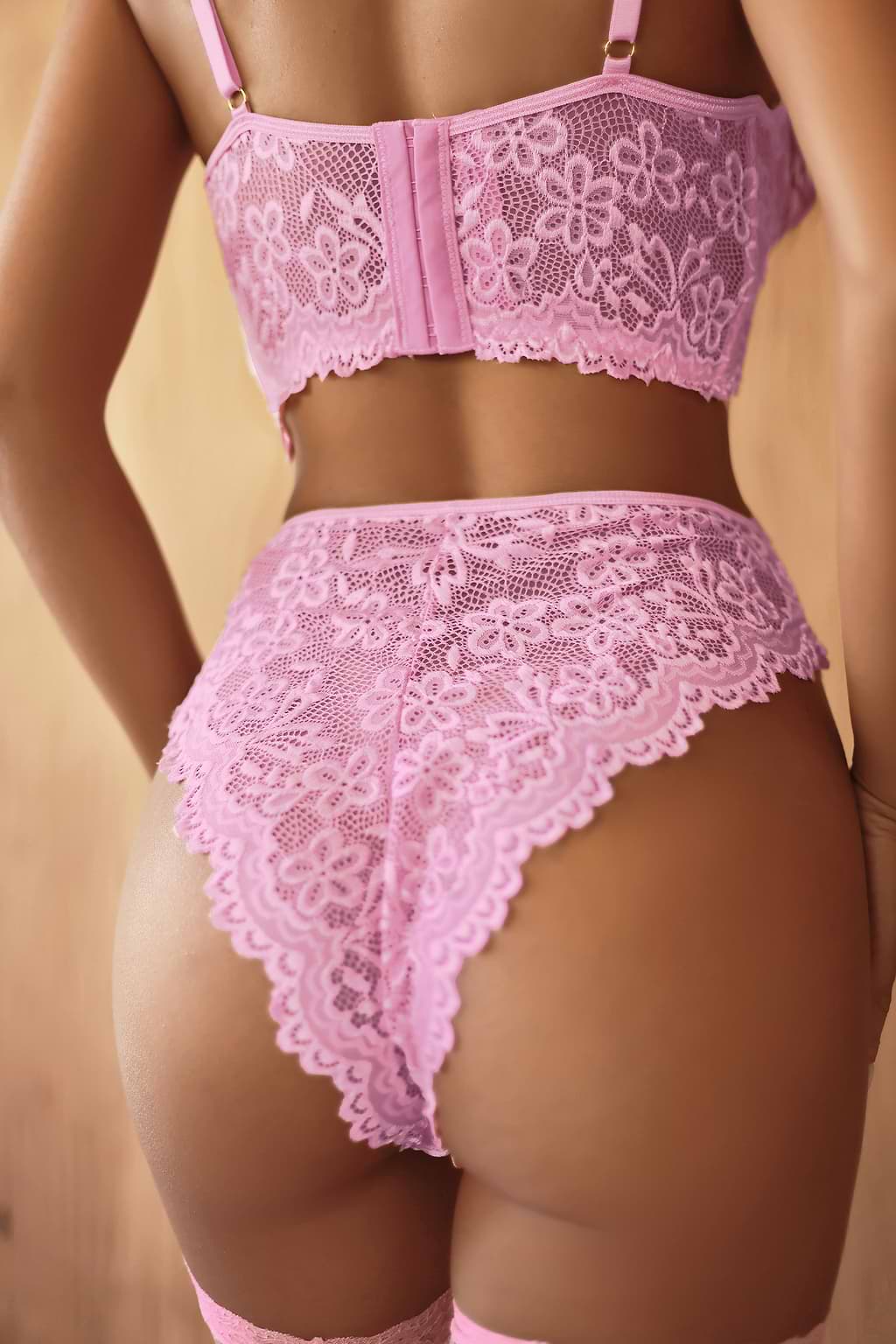 Rhinestone Heart Charm Cutout Lace Lingerie Bodysuit