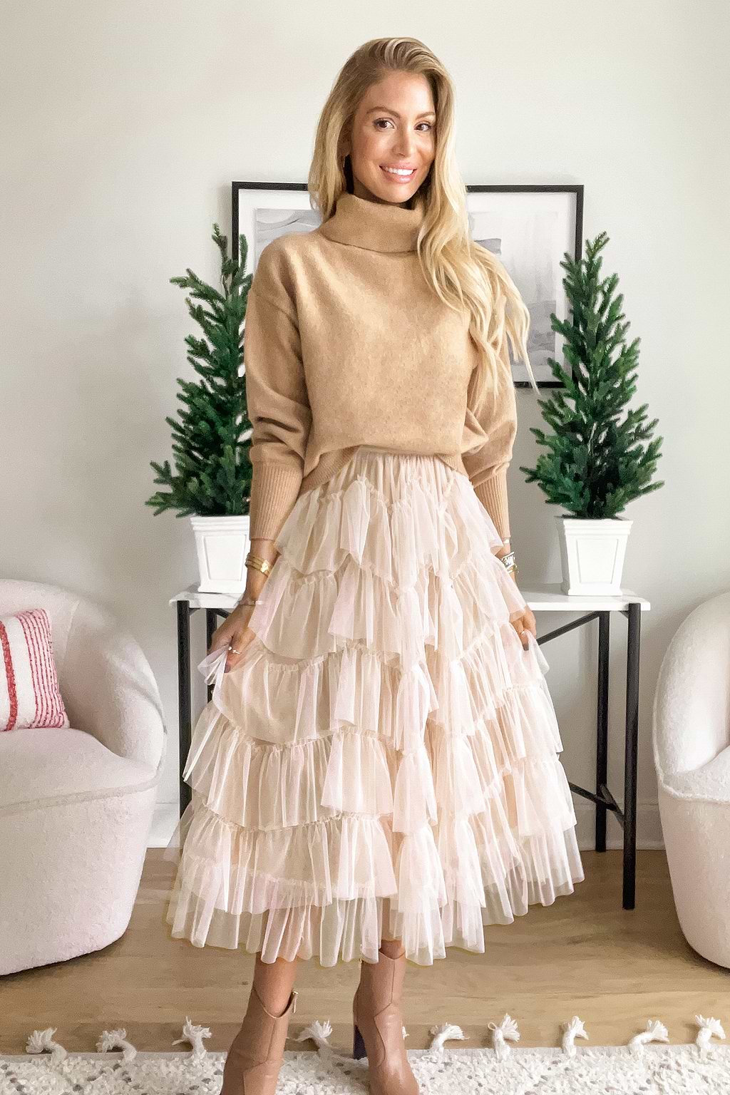 In the Groove Tufted Tulle Maxi Skirt