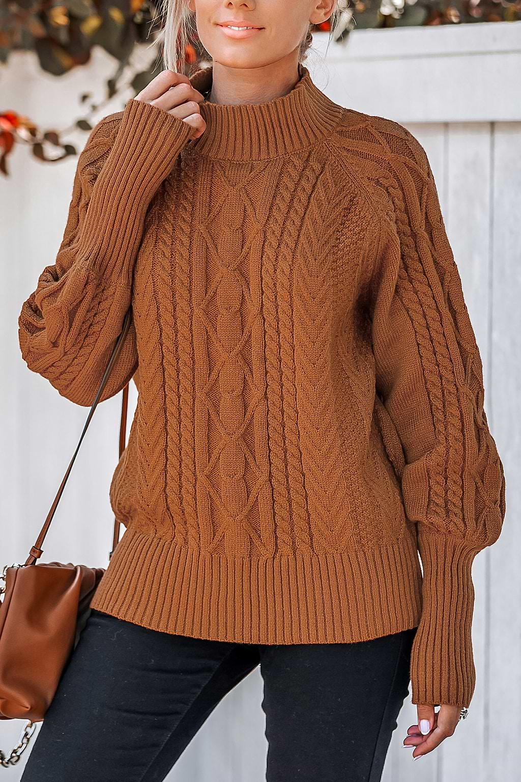 Pumpkin Spice Cable Knit Sweater