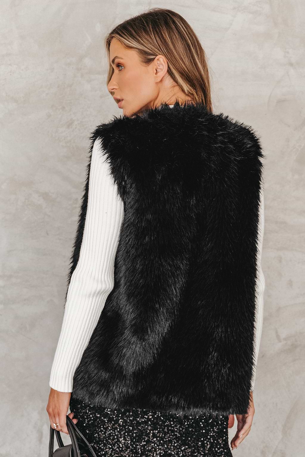 Bright Spark Faux Fur Shaggy Vest