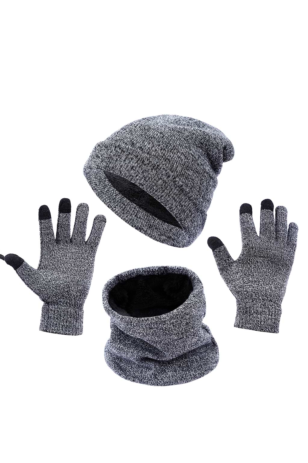Marled Knit Beanie & Gloves Set
