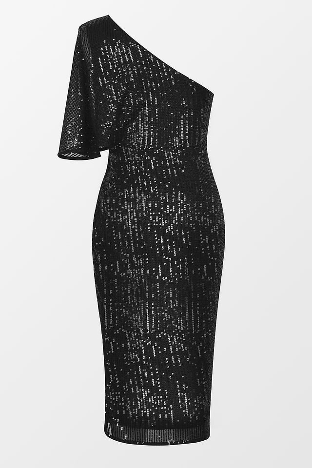 X Gabby Windey Party Mode Glitter Sequin One-Shoulder Dress