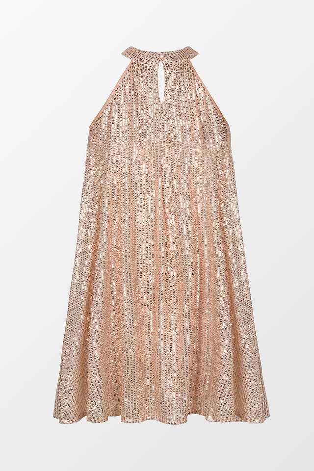 red halter top dress Vintage 1970s Black Gold Halter Disco Dress – ALEXANDRA-KING main image 0