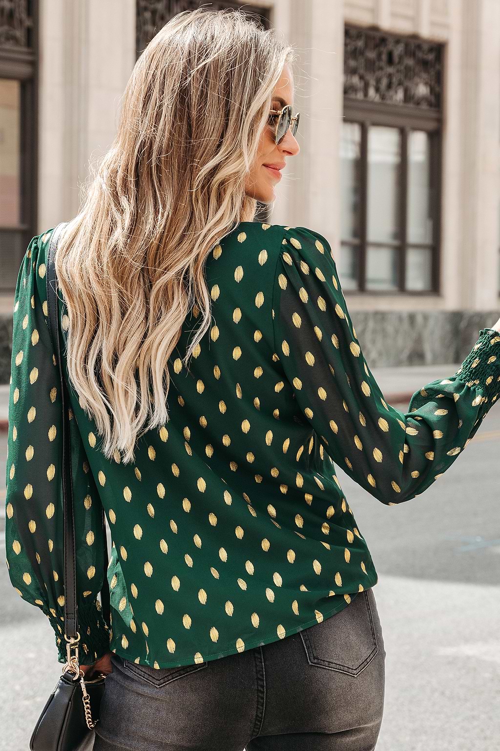Polka-Dots Gerafftes Top mit Krawatten
