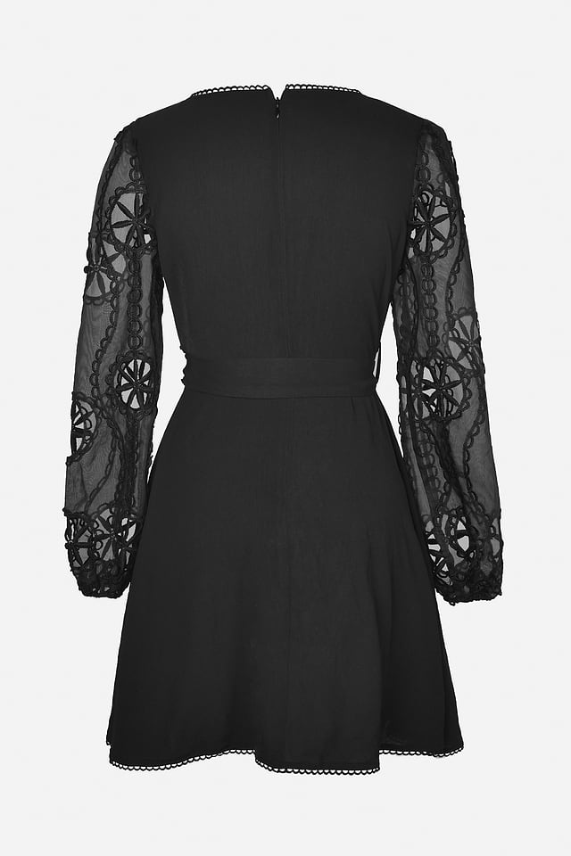 X Gabby Windey After Hours Belted Cutout Mesh Mini Dress