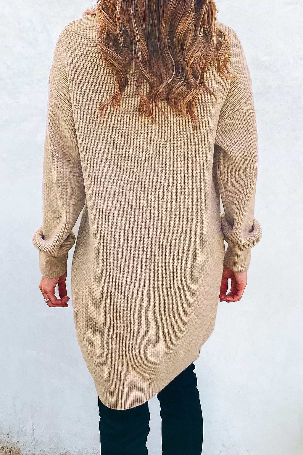 Pull-Zip Sweater Dress