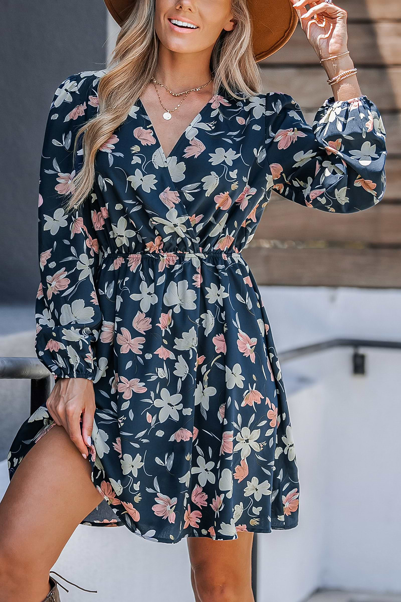Robe mini trapèze à imprimé floral