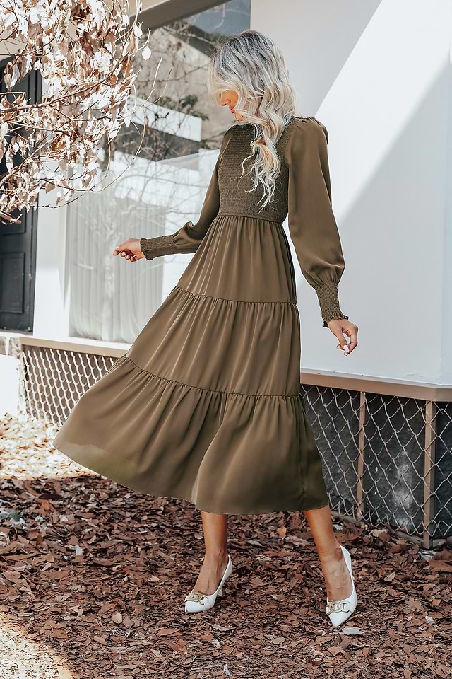 Coco Smocked Tiered Flounce Midi Dress Coco Smocked Tiered Flounce Midi Dress