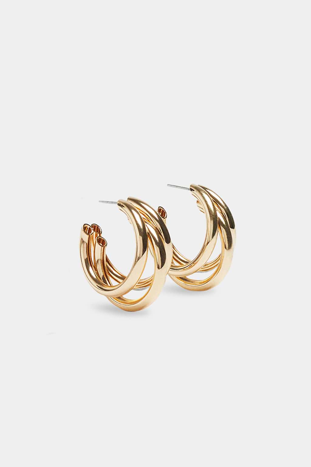 Boucles d'oreilles à dos ouvert avec anneau double