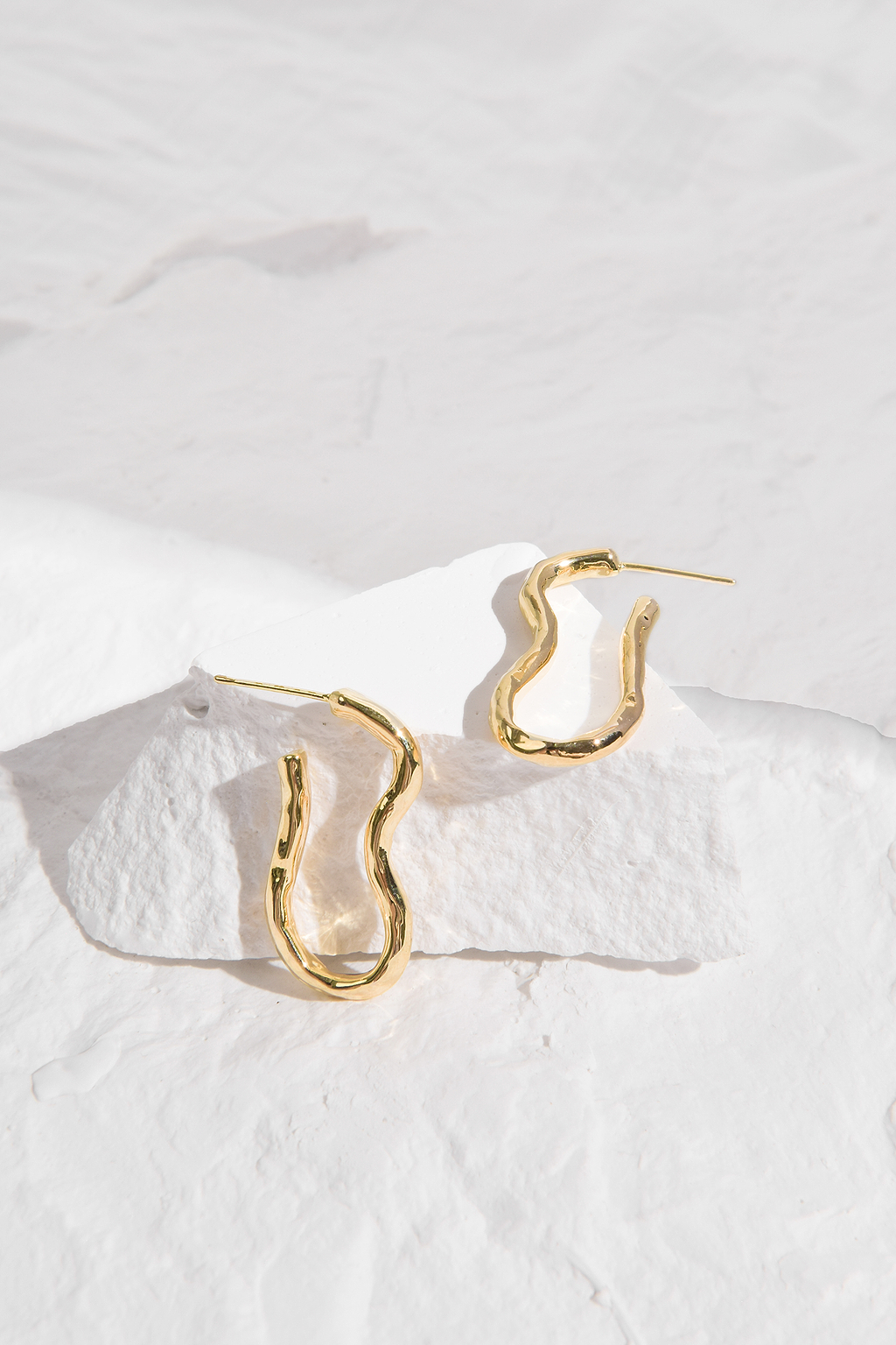Abstract Open-Back Hoop Earrings